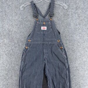 Round House Kids Hickory Stripe Overalls Blue White Cotton Made in USA Size 10
